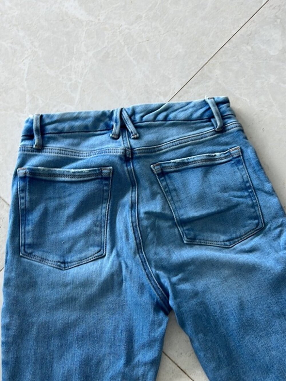 Good American Blue Ripped High Waist Skinny Jeans 10